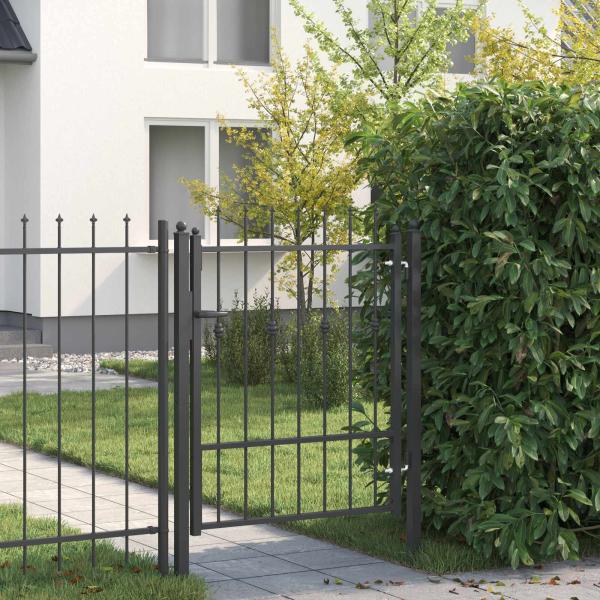 ARDEBO.de - Zauntor ASTEN 100 x 125 cm Abschließbar Metall Schwarz