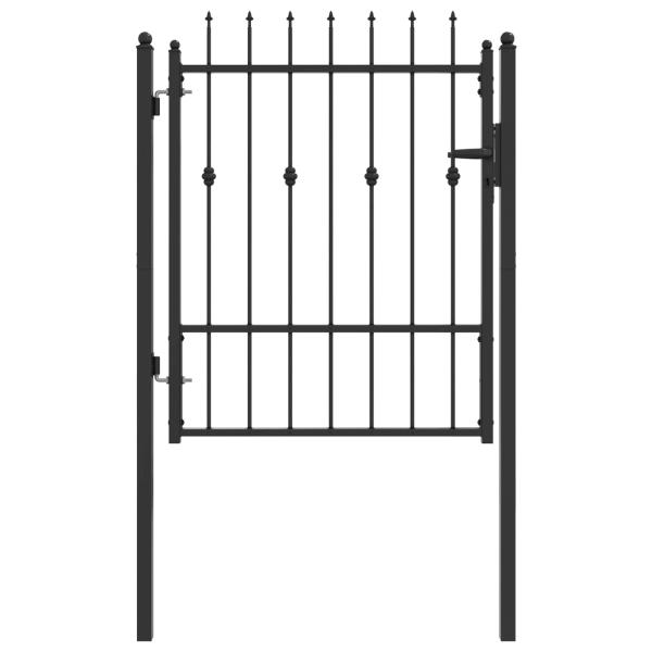 Zauntor ASTEN 100 x 125 cm Abschließbar Metall Schwarz