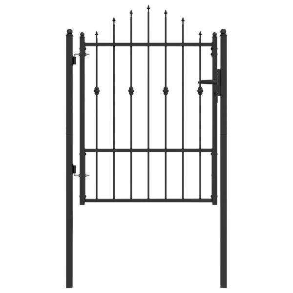 Zauntor ASTEN 100 x 125 cm Abschließbar Metall Schwarz