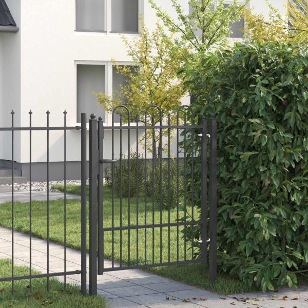 ARDEBO.de - Zauntor DRONTEN 100 x 125 cm Metall Schwarz Abschließbar