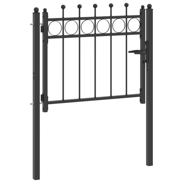 Zauntor HORST 100 x 75 cm Metall Schwarz Abschließbar