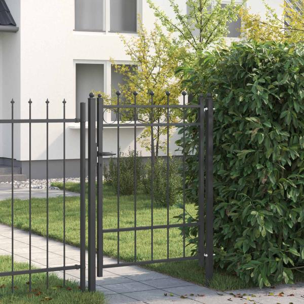 ARDEBO.de - Zauntor TILBURG 100 x 125 cm Abschließbar Metall Schwarz