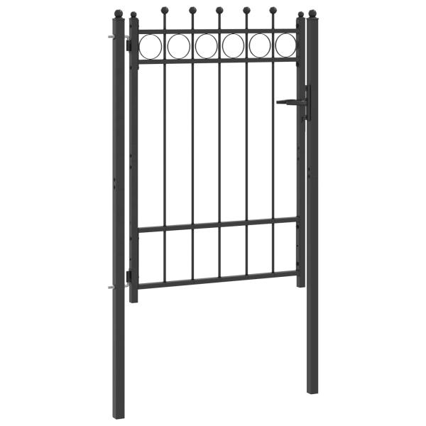 Zauntor TILBURG 100 x 125 cm Abschließbar Metall Schwarz