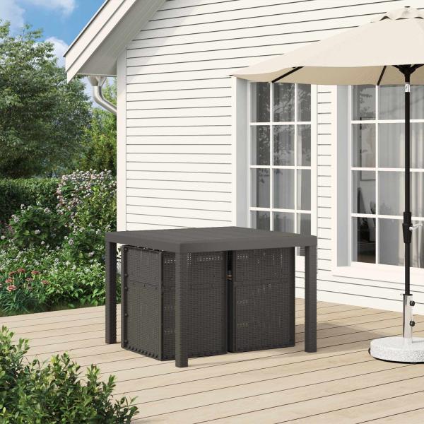 Garten Esszimmerstühle 2 stk. Hellgrau und Taupe PP