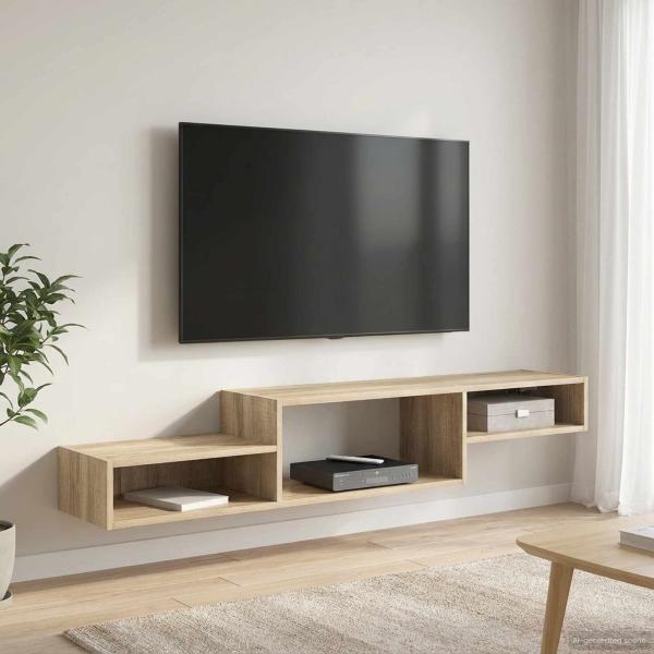 ARDEBO.de - Wandmontierter TV-Schrank Wandhalterung Sonoma-Eiche