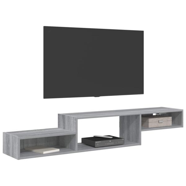 Wandmontierter TV-Schrank Wandhalterung Grau Sonoma