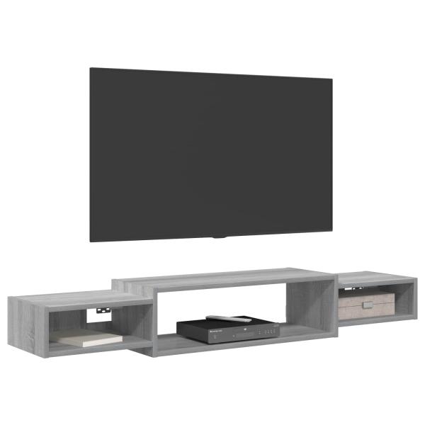 Wandmontierter TV-Schrank Wandhalterung Grau Sonoma
