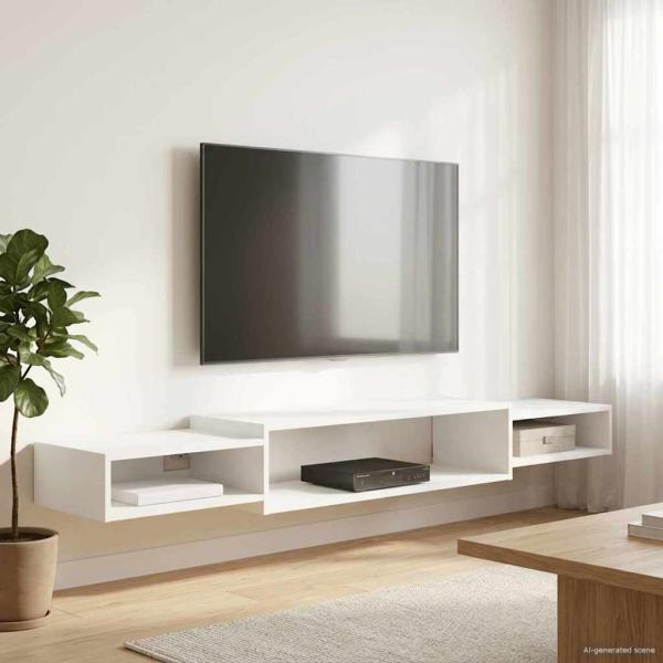 Wandmontierter TV-Schrank Wandhalterung Wei? 180 x 28 x 21 cm