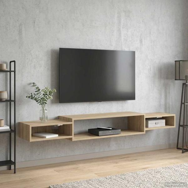 Wandmontierter TV-Schrank Wandhalterung Sonoma-Eiche