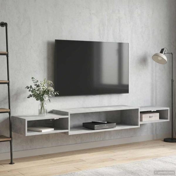 Wandmontierter TV-Schrank Wandhalterung Betongrau