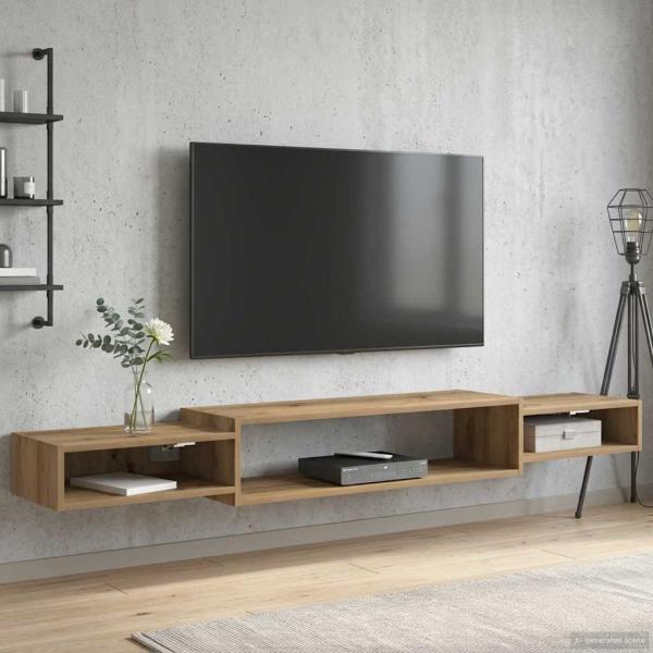 ARDEBO.de - Wandmontierter TV-Schrank Wandhalterung Artisan-Eiche