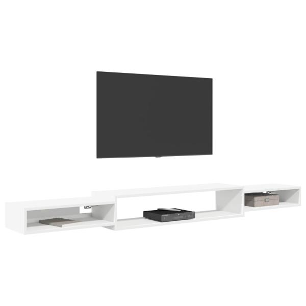 Wandmontierter TV-Schrank Wandhalterung Weiß 220 x 28 x 21 cm