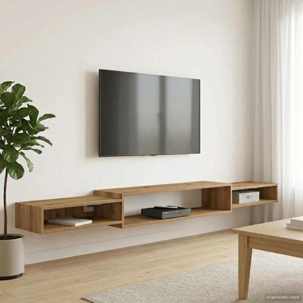 Wandmontierter TV-Schrank Wandhalterung Artisan-Eiche