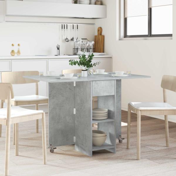 ARDEBO.de - Esstisch 115 x 70 x 75 cm Holzwerkstoff Betongrau Rechtwinklig