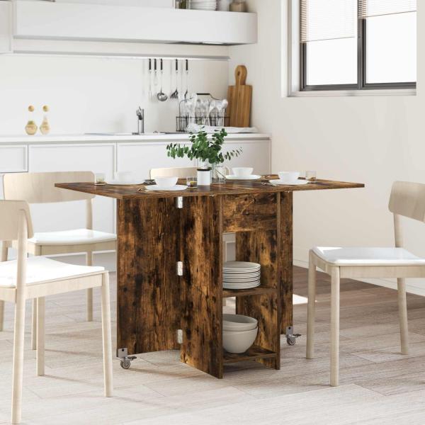 ARDEBO.de - Esstisch 115 x 70 x 75 cm Holzwerkstoff Geräucherte Eiche