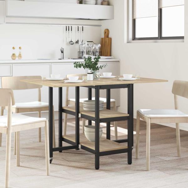 ARDEBO.de - Esstisch 122 x 80 x 76,5 cm Holzwerkstoff Sonoma-Eiche