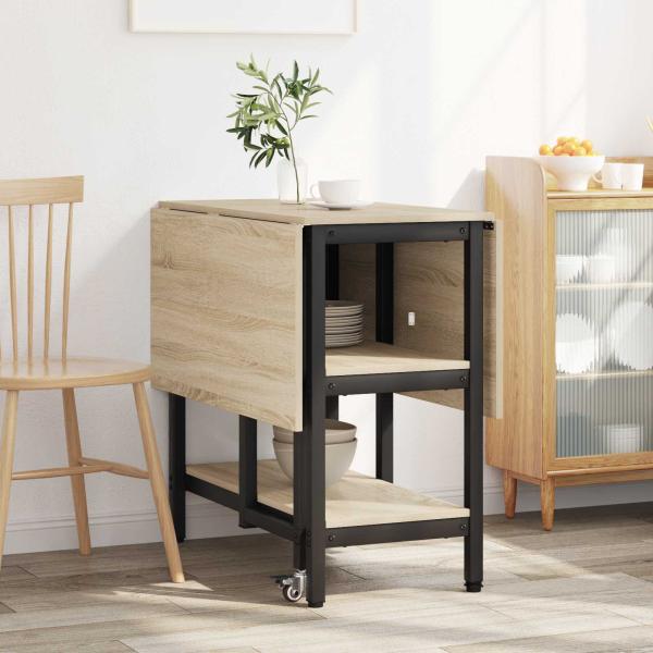 Esstisch 122 x 80 x 76,5 cm Holzwerkstoff Sonoma-Eiche