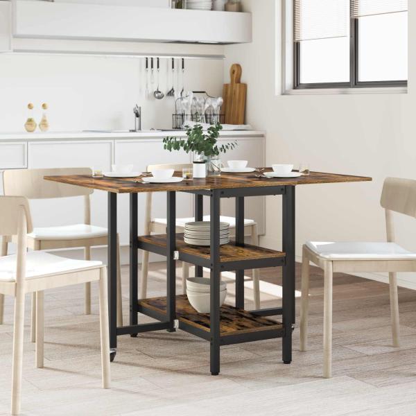 ARDEBO.de - Esstisch 122 x 80 x 76,5 cm Holzwerkstoff R?uchereiche