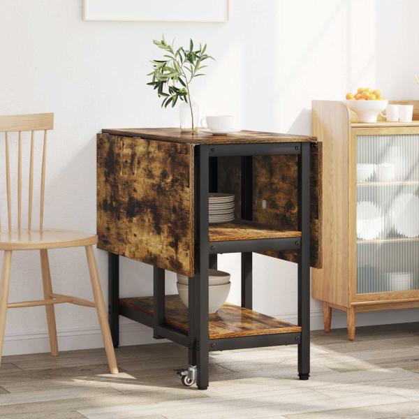 Esstisch 122 x 80 x 76,5 cm Holzwerkstoff R?uchereiche