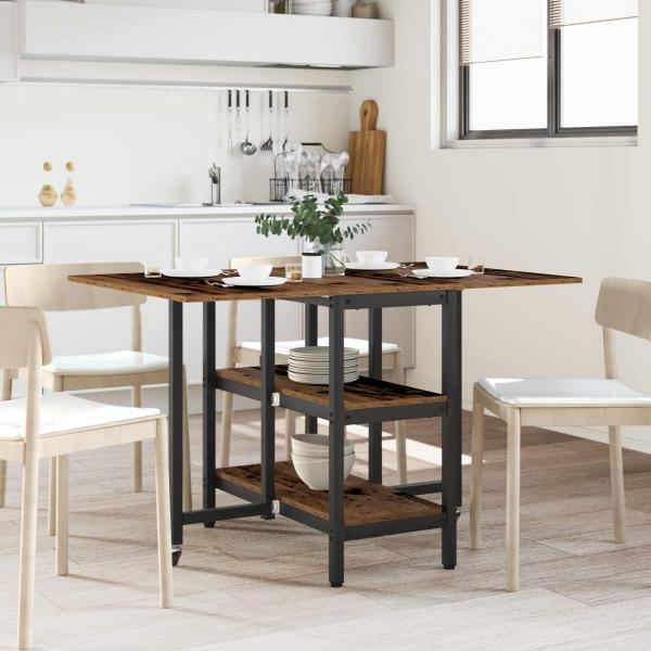 ARDEBO.de - Esstisch 122 x 80 x 76,5 cm Holzwerkstoff Altholz Rechteckig
