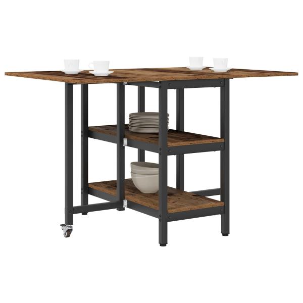 Esstisch 122 x 80 x 76,5 cm Holzwerkstoff Altholz Rechteckig