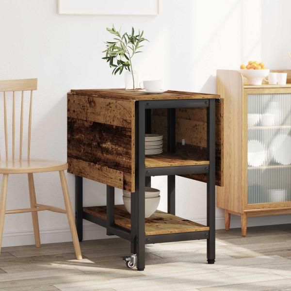 Esstisch 122 x 80 x 76,5 cm Holzwerkstoff Altholz Rechteckig