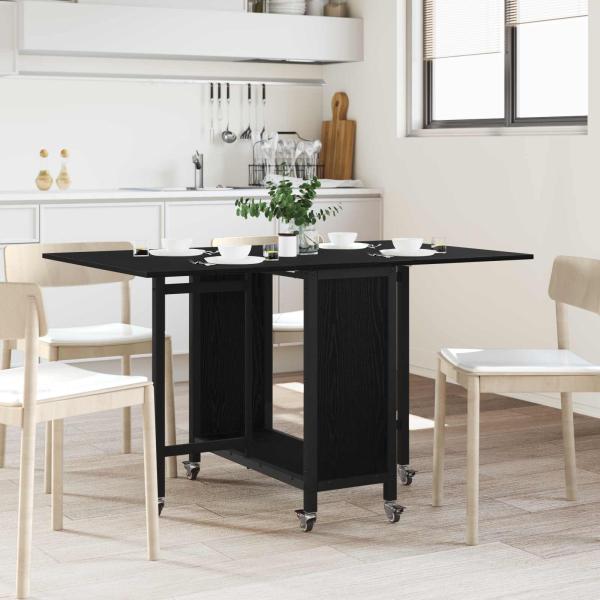 ARDEBO.de - Faltbarer Esstisch mit Rollen 130 x 80 x 76,5 cm Holzwerkstoff