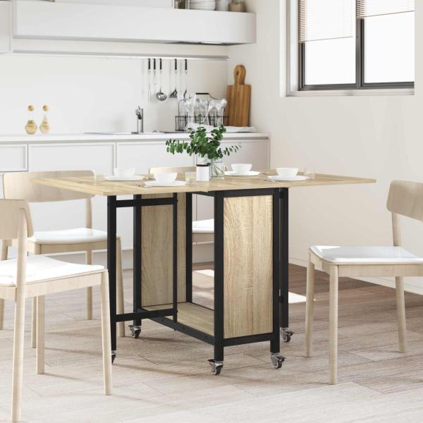 ARDEBO.de - Faltbarer Esstisch mit Rollen 130 x 80 x 76,5 cm Stahl PB