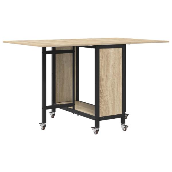 Faltbarer Esstisch mit Rollen 130 x 80 x 76,5 cm Stahl PB