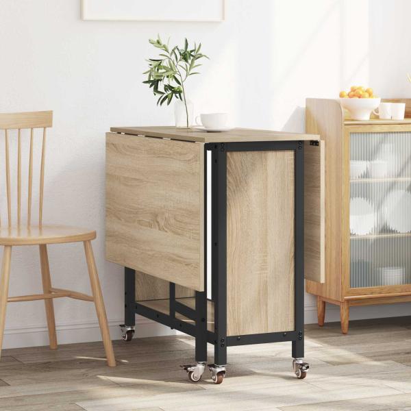 Faltbarer Esstisch mit Rollen 130 x 80 x 76,5 cm Stahl PB