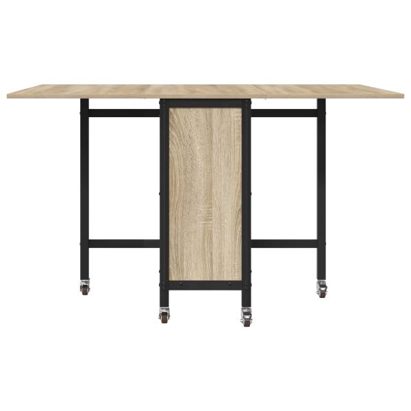 Faltbarer Esstisch mit Rollen 130 x 80 x 76,5 cm Stahl PB