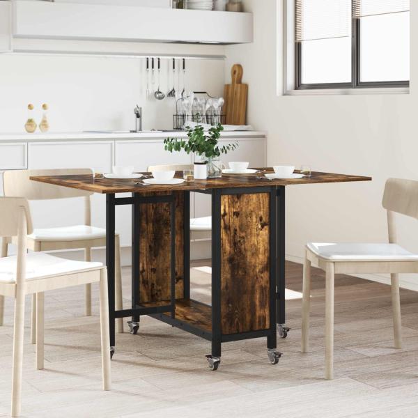 ARDEBO.de - Faltbarer Esstisch mit Rollen 130 x 80 x 76,5 cm Stahl PB