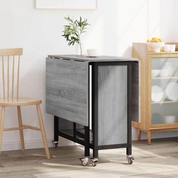 Faltbarer Esstisch mit Rollen 130 x 80 x 76,5 cm Stahl PB