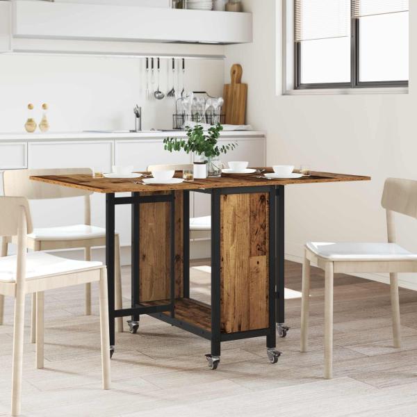 ARDEBO.de - Faltbarer Esstisch mit Rollen 130 x 80 x 76,5 cm Stahl PB