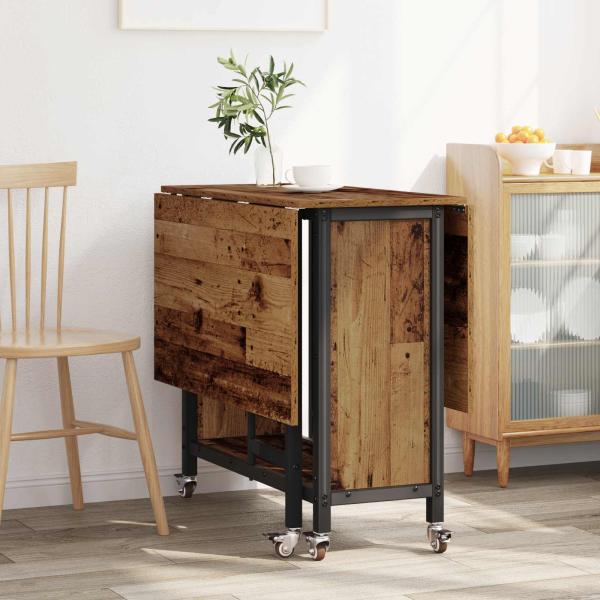 Faltbarer Esstisch mit Rollen 130 x 80 x 76,5 cm Stahl PB
