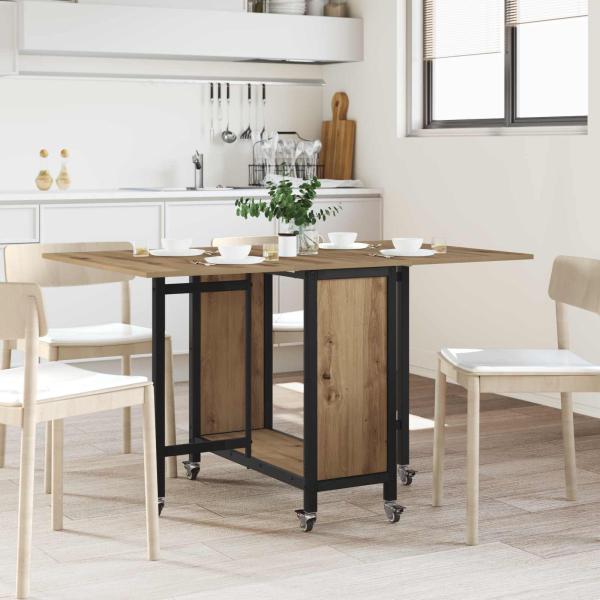 ARDEBO.de - Faltbarer Esstisch mit Rollen 130 x 80 x 76,5 cm Stahl PB