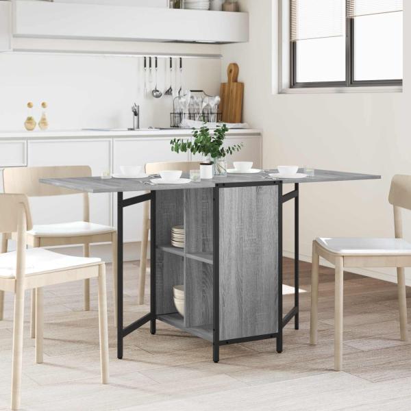ARDEBO.de - Esstisch 144 x 60 x 75 cm Holzwerkstoff Sonoma-Grau Rechteckig