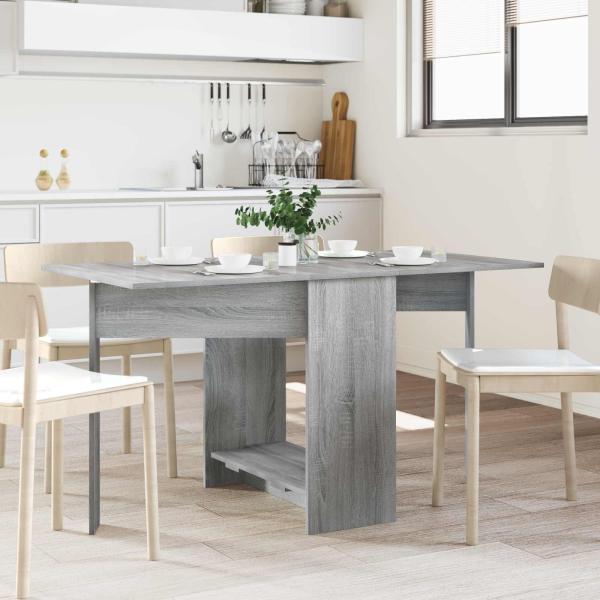 ARDEBO.de - Esstisch 138 x 70 x 73,5 cm Holzwerkstoff Grau Sonoma