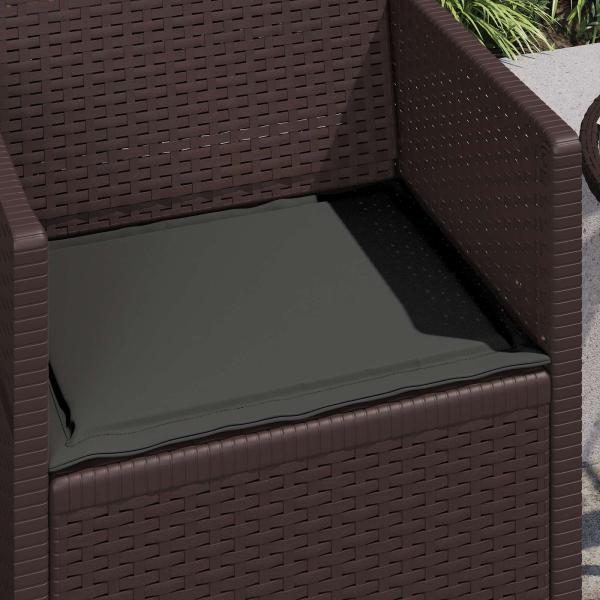 Sitzkissen 2 stk. Polyester Anthrazit 47 x 36 x 2 cm