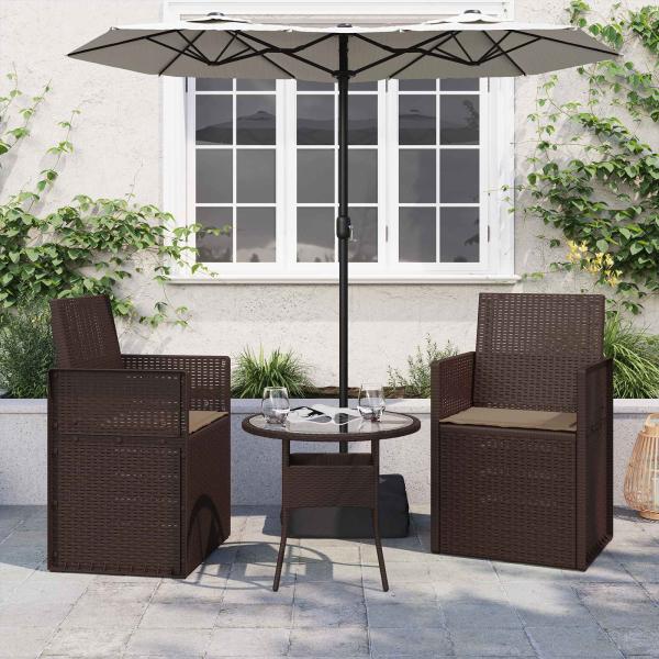 ARDEBO.de - Sitzkissen 2 stk. Polyester Taupe 47 x 36 x 2 cm
