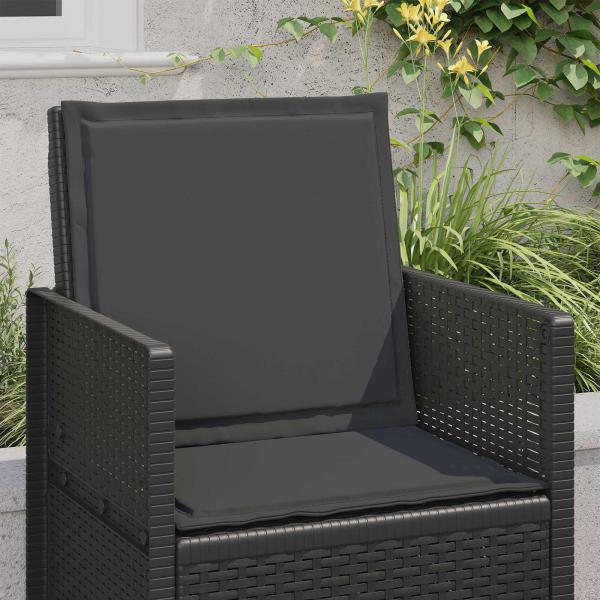 Sitz- und Rückenkissen Polyester Anthrazit 47 x 45 x 2 cm