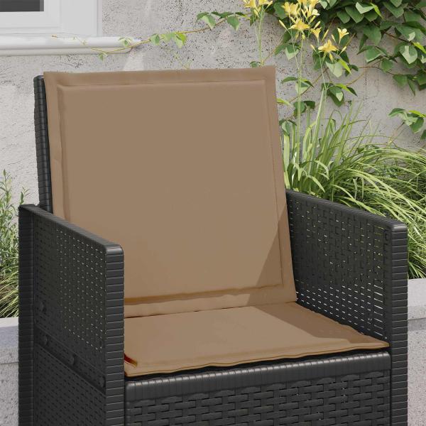 Sitz- und Rückenkissen Polyester Taupe 47 x 45 x 2 cm