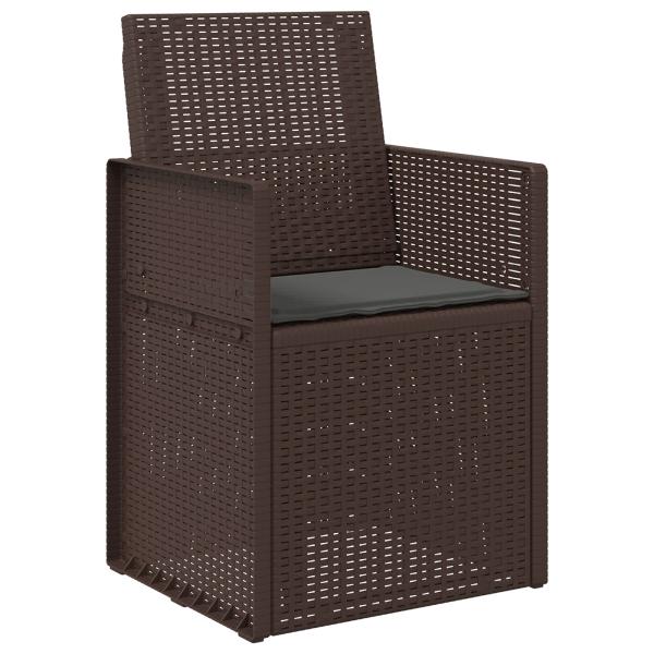 Garten Esszimmerst?hle 2 stk. Braun und Anthrazit PP