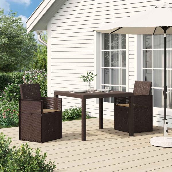 ARDEBO.de - Garten Esszimmerstühle 2 stk. Braun und Taupe PP