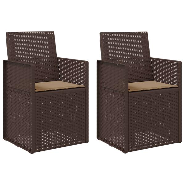 Garten Esszimmerstühle 2 stk. Braun und Taupe PP