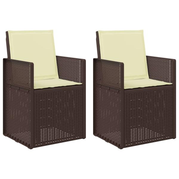 Garten Esszimmerstühle 2 stk. Braun und Creme PP