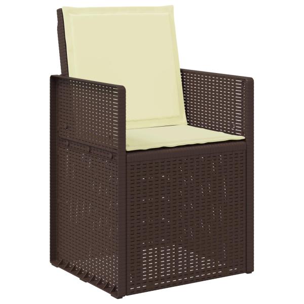 Garten Esszimmerstühle 2 stk. Braun und Creme PP
