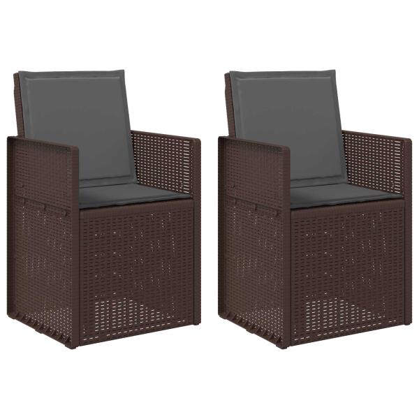 Garten Esszimmerstühle 2 stk. Braun und Anthrazit PP