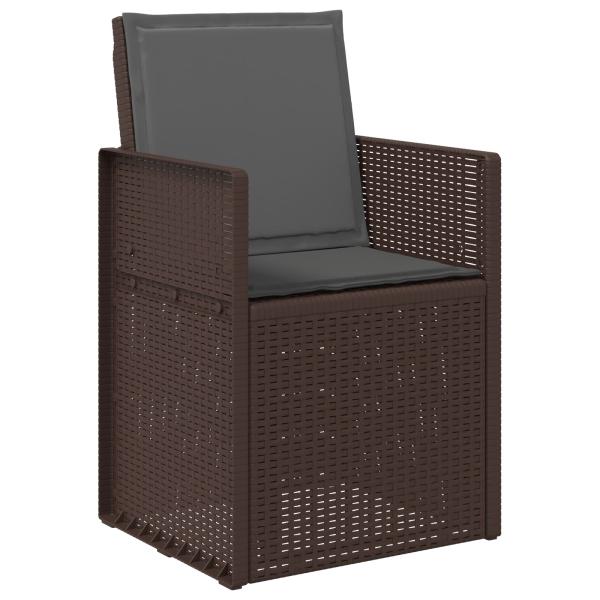 Garten Esszimmerstühle 2 stk. Braun und Anthrazit PP