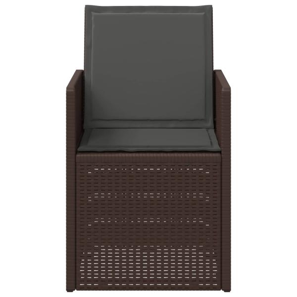 Garten Esszimmerstühle 2 stk. Braun und Anthrazit PP